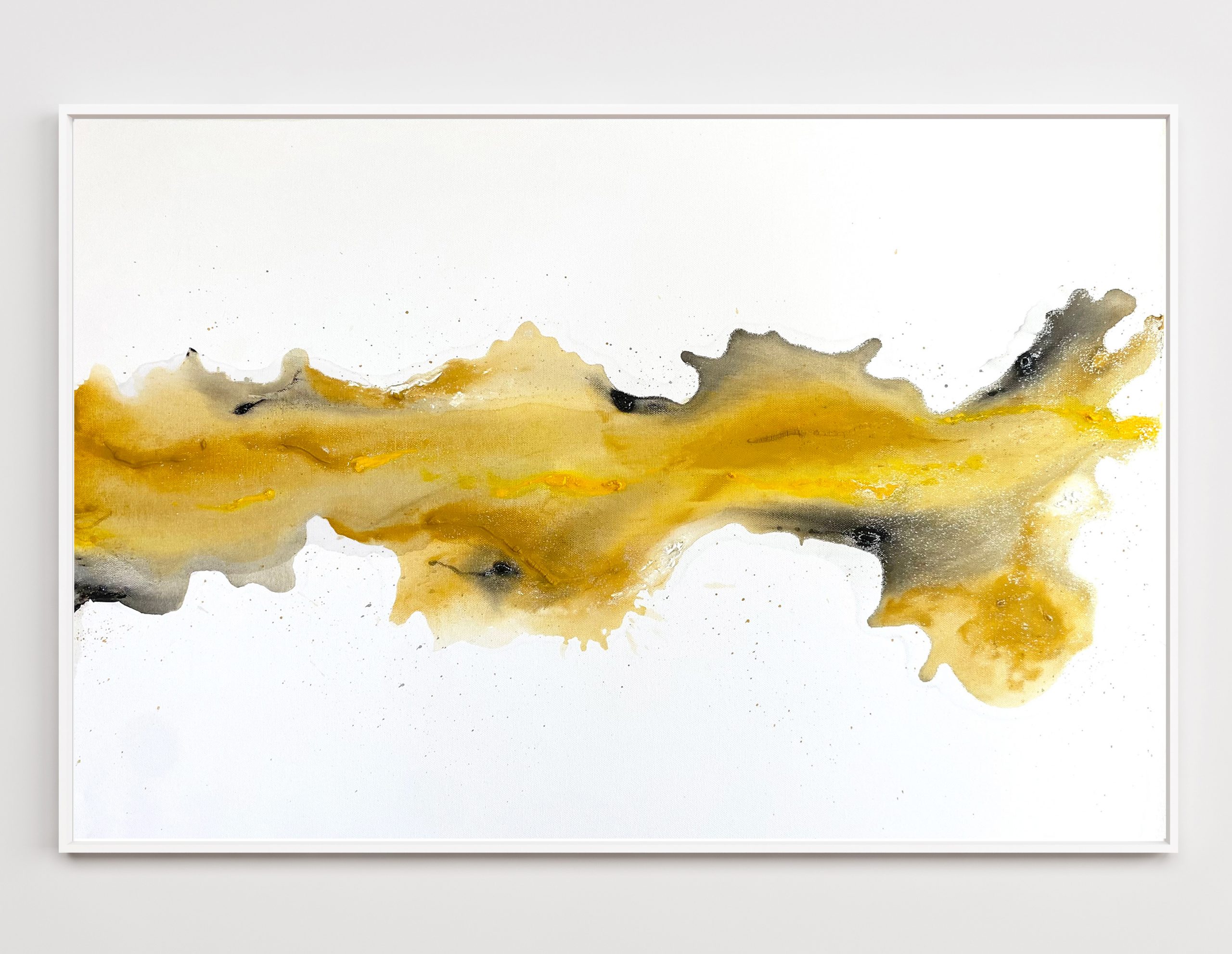 Mustard Abstract Flow- Watercolour - Image 2
